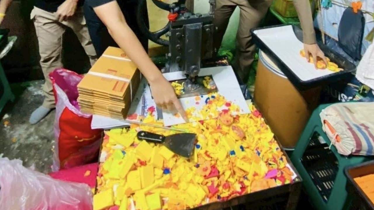 ဘန်ကောက်တွင် စက်ရုံအကြွင်းအကျန် ဆပ်ပြာအစိုအခြောက်များ ပြန်ချက်သည့် တရားမဝင်စက်ရုံ စီးနင်းခံရ